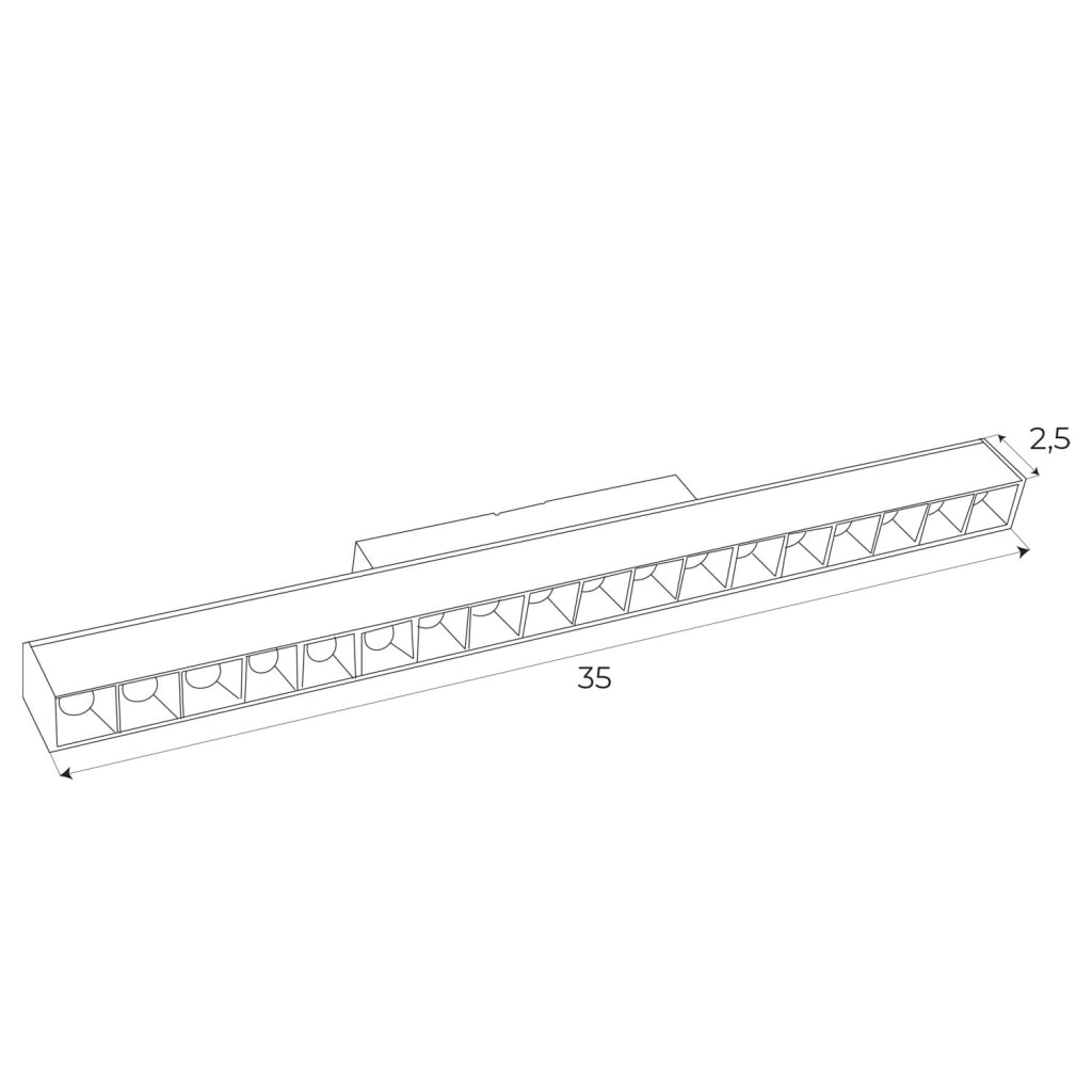 Lampada lineare magnetica ON/OFF 18W 1304lm 3000K Maxlight