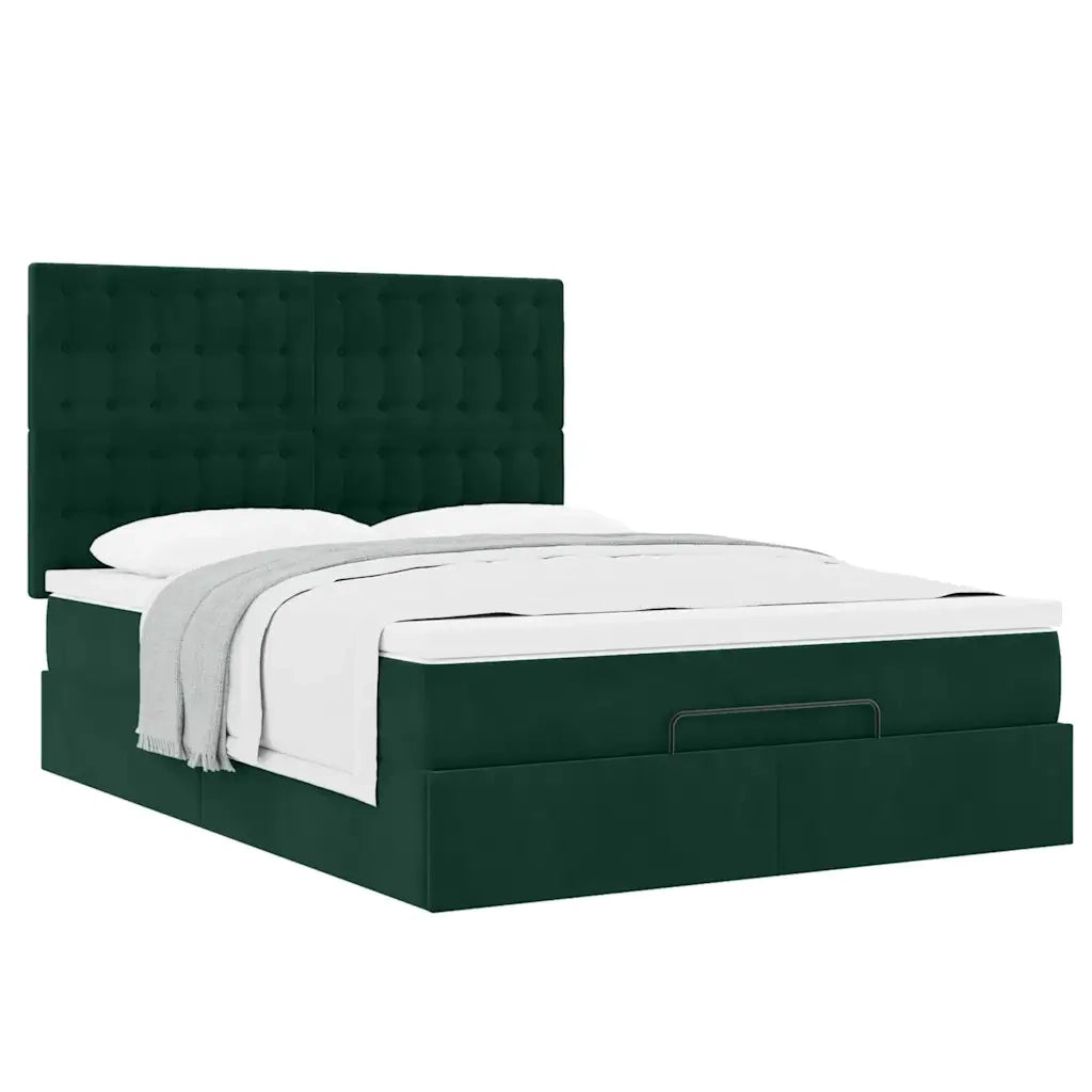 Struttura Letto Pouf con Materassi 140x190 cm in Velluto 3313616