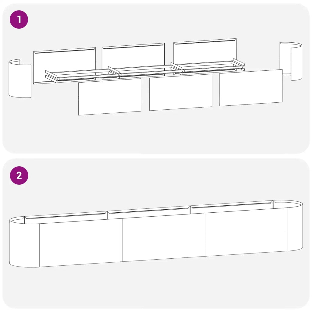 Letto rialzato da giardino Acciaio Inox 280 x 40 x 40 cm 8011702
