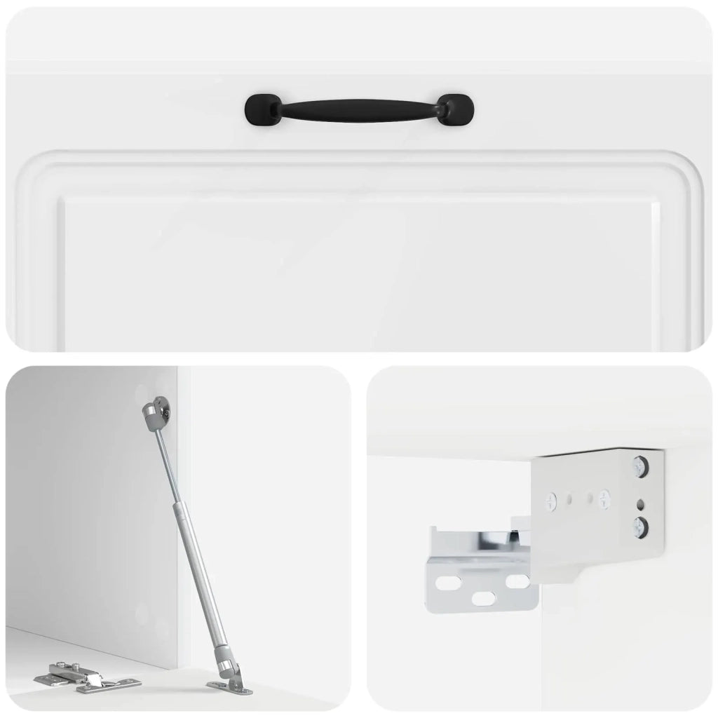Mobile TV da Muro | Armadietto TV | Mobile Porta TV Bianco Lucido 98 x 41 x 30 cm