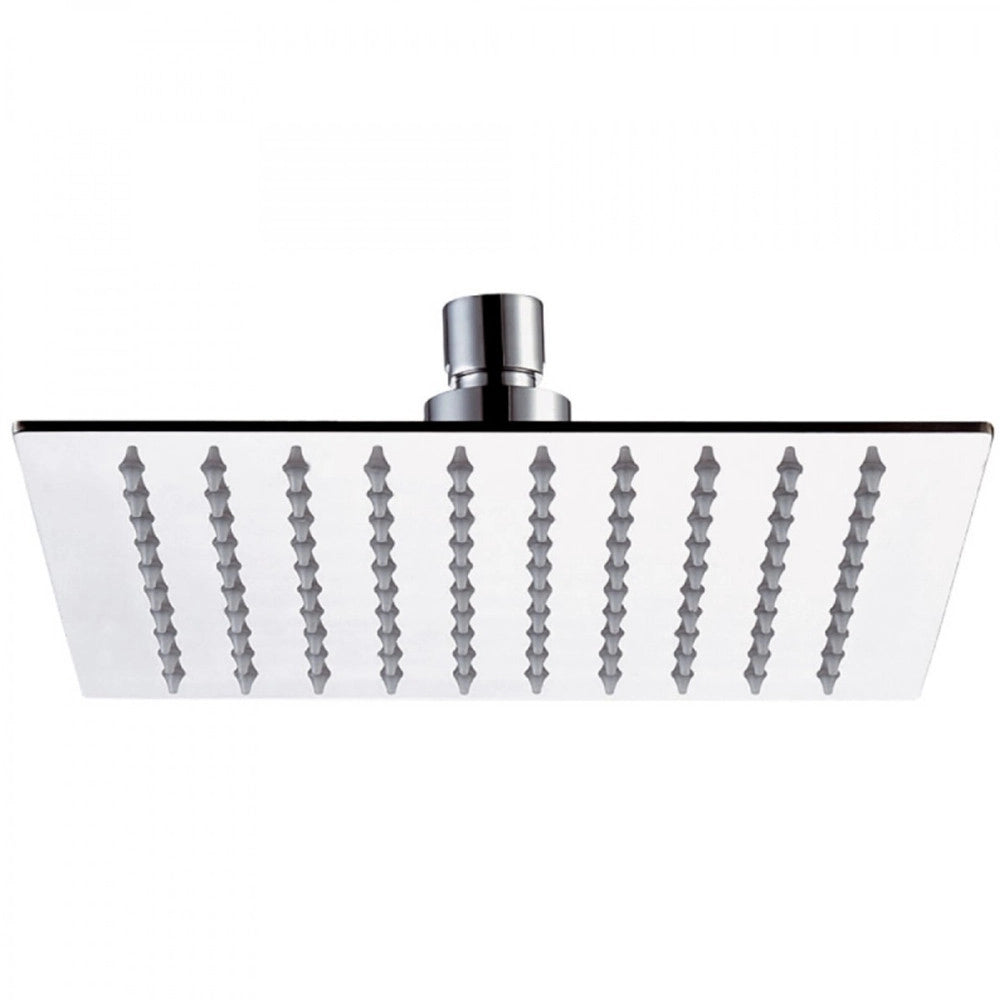 Trade Shop - Soffione Doccia Quadrato 6" 15cm In Acciaio Attacco Standard Snodato Orientabile -
