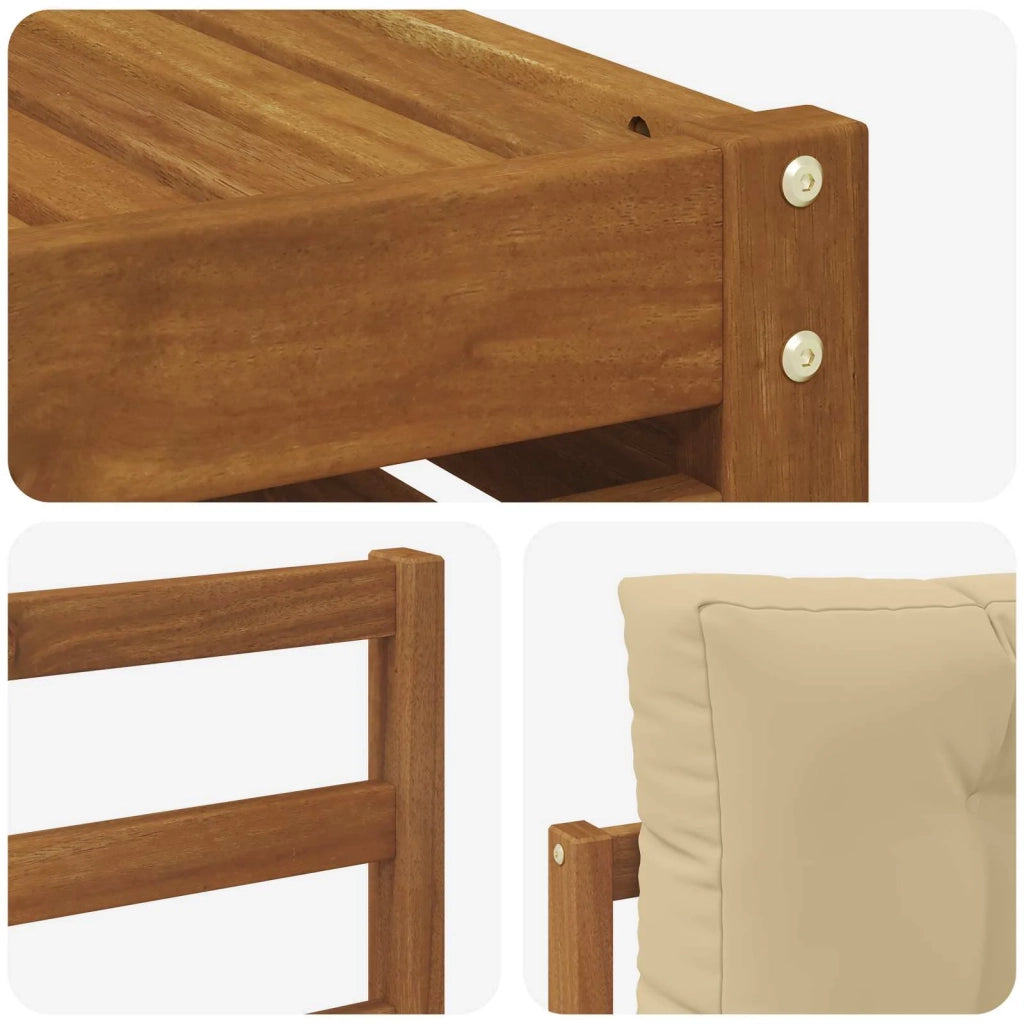 Set di divani da esterno con cuscino 7 pcs Naturale e Beige 3373763