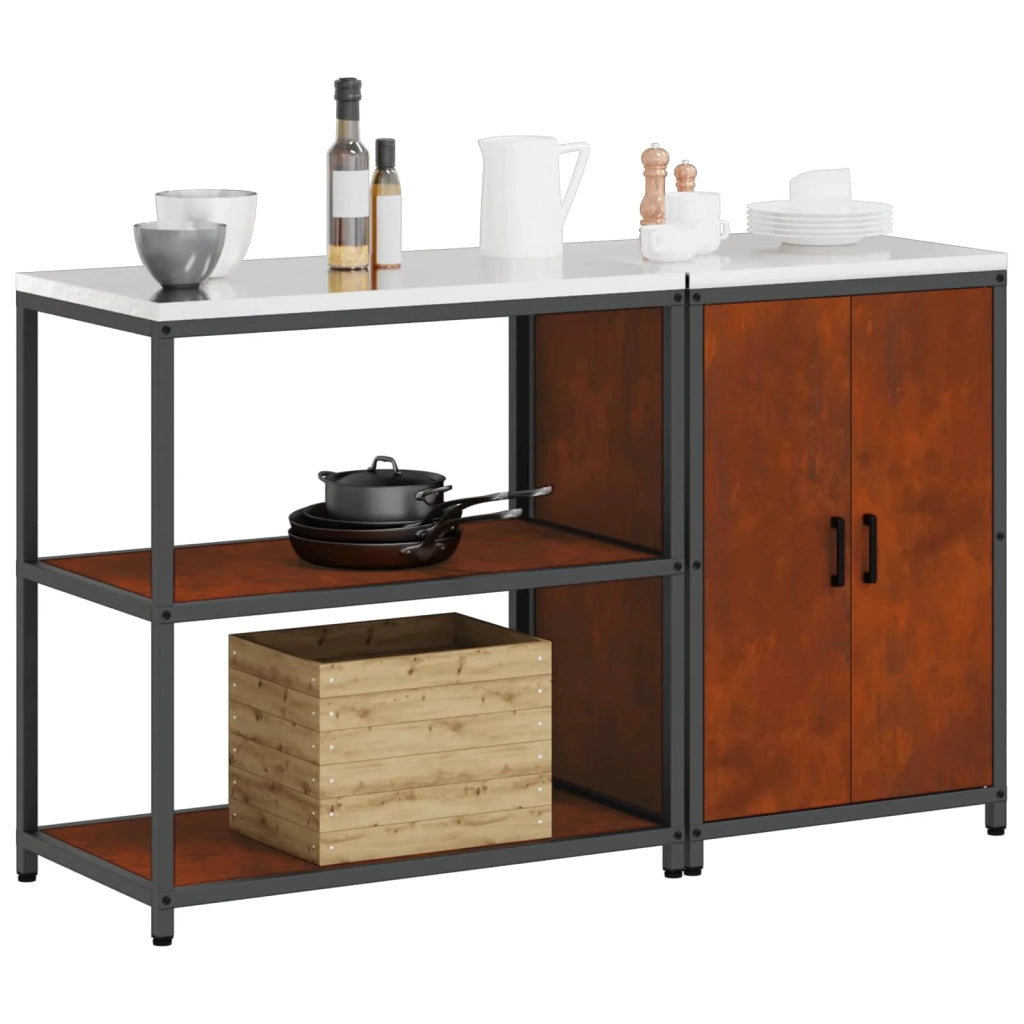 Set di Pensile da cucina | Stoccaggio per Cucina HATTEM 2 pz Ruggine