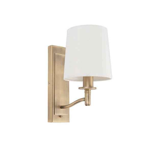 Applique classica con paralume interruttore ottone anticato E14