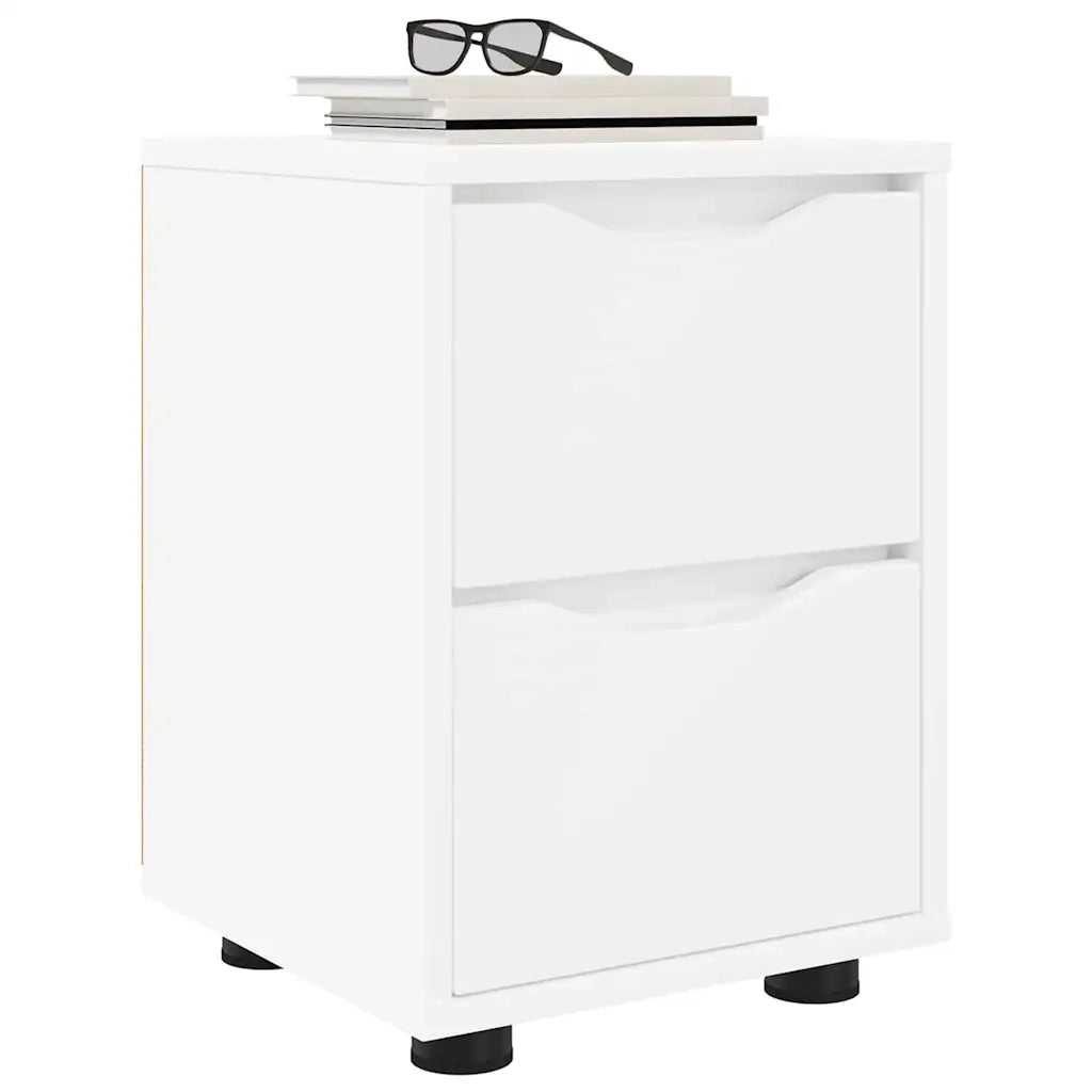 Comodini 2 pz-Set di 2 Tavolino da notte Bianco 30,5 x 30 x 43 cm Legno multistrato