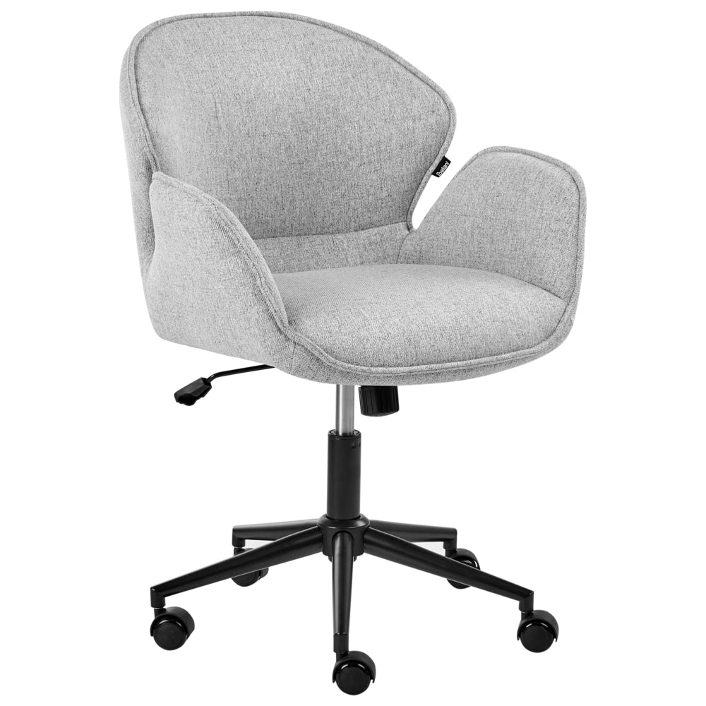 Sedia da ufficio in tessuto poliestere grigio con struttura in metallo nero imbottita funzione girevole regolabile arredamento per ufficio