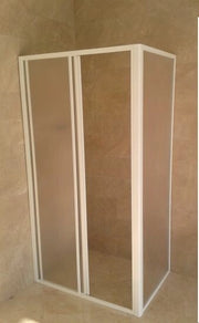 Box doccia acrilico - 2 lati, fisso piu' scorrevole - Misura: 90 x 130 x h185
