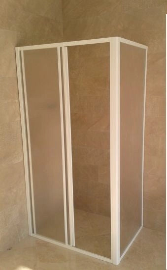 Box doccia acrilico - 2 lati, fisso piu' scorrevole - Misura: 90 x 130 x h185