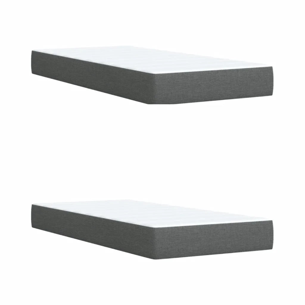 Giroletto a Molle con Materasso Grigio Scuro 200x200 cm Tessuto 3289095