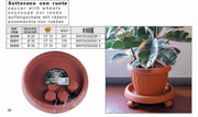 Sottovaso in plastica con ruote colore terracotta 25 cm bama