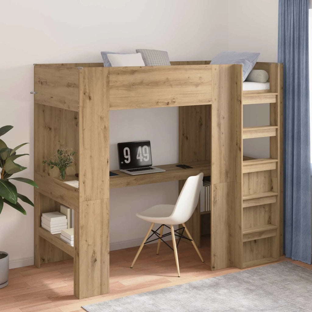 Struttura letto a castello con scrivania Rovere artigianale 3410450