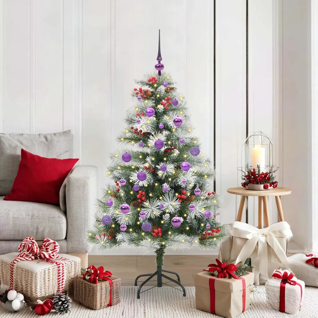 Albero di Natale artificiale Verde e bianco 150 cm 3395176