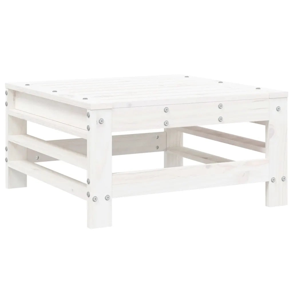 Set Salotto da Giardino 3 pz | Set di Mobili da Esterno Bianco in Legno Massello di Pino