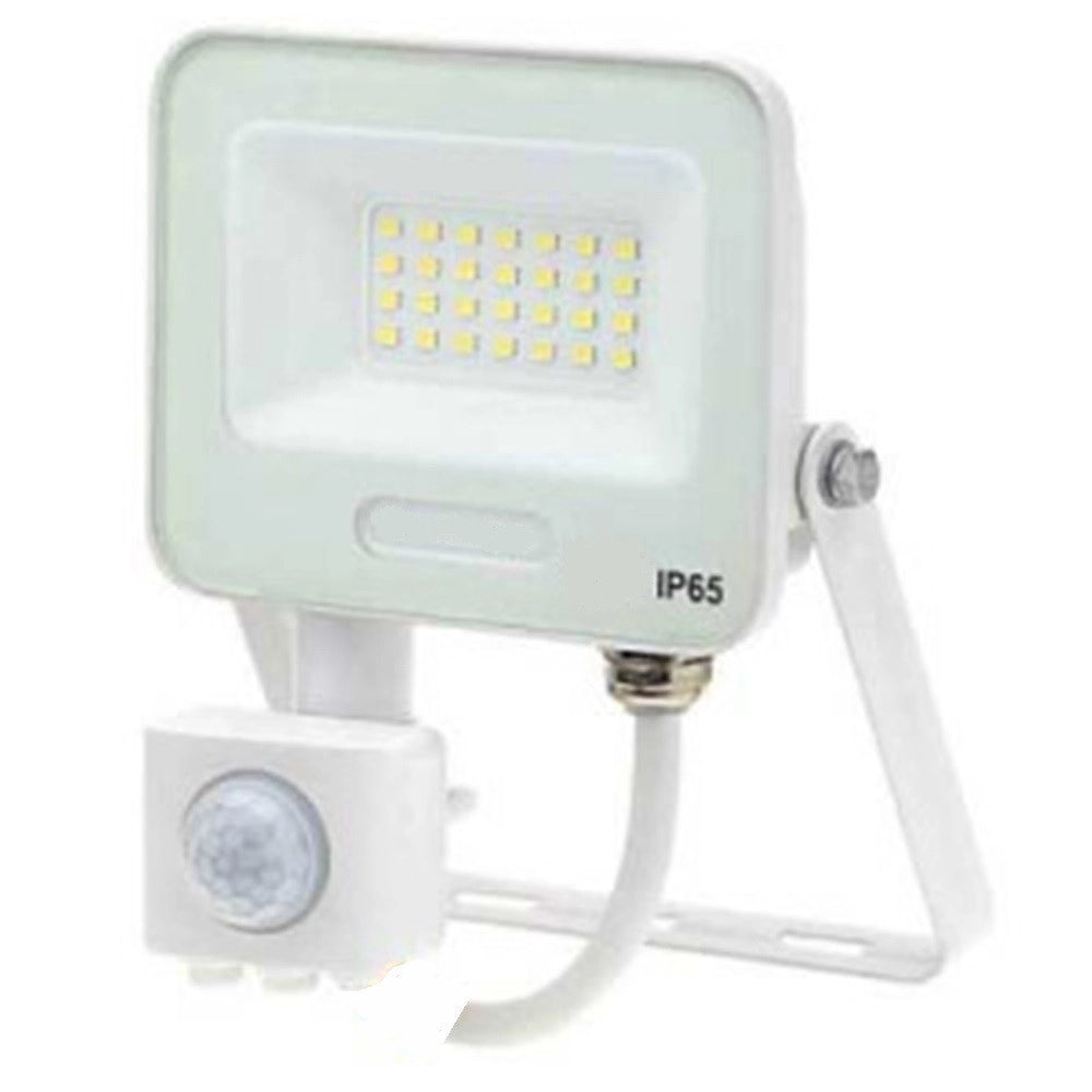 Trade Shop - Faretto Led 30w Con Sensore Movimento Proiettore Da Esterno Luce 6500k Ip65 Ek05-sen-30 - Bianco