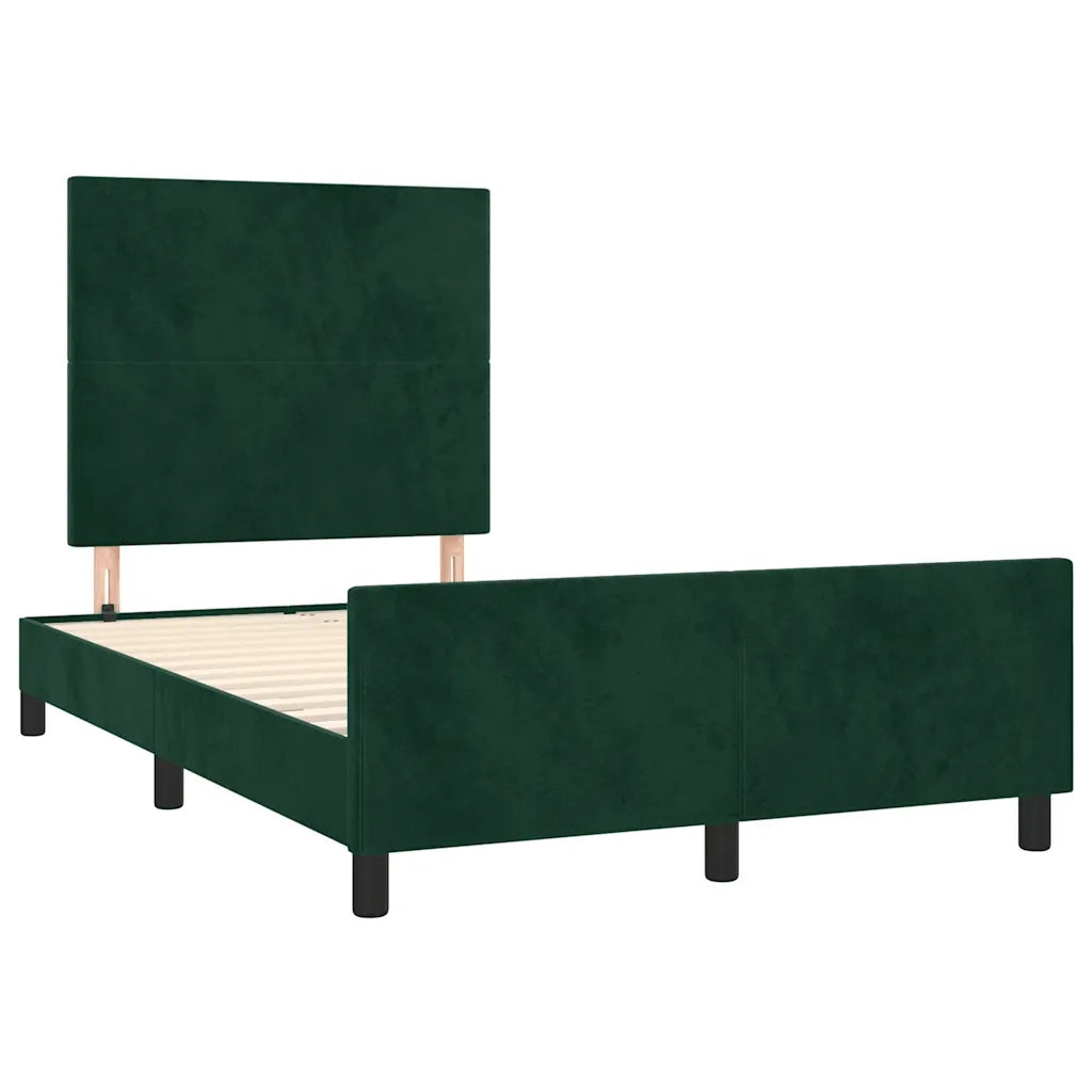 Giroletto senza Materasso Verde Scuro 120x200 cm in Velluto 3125626