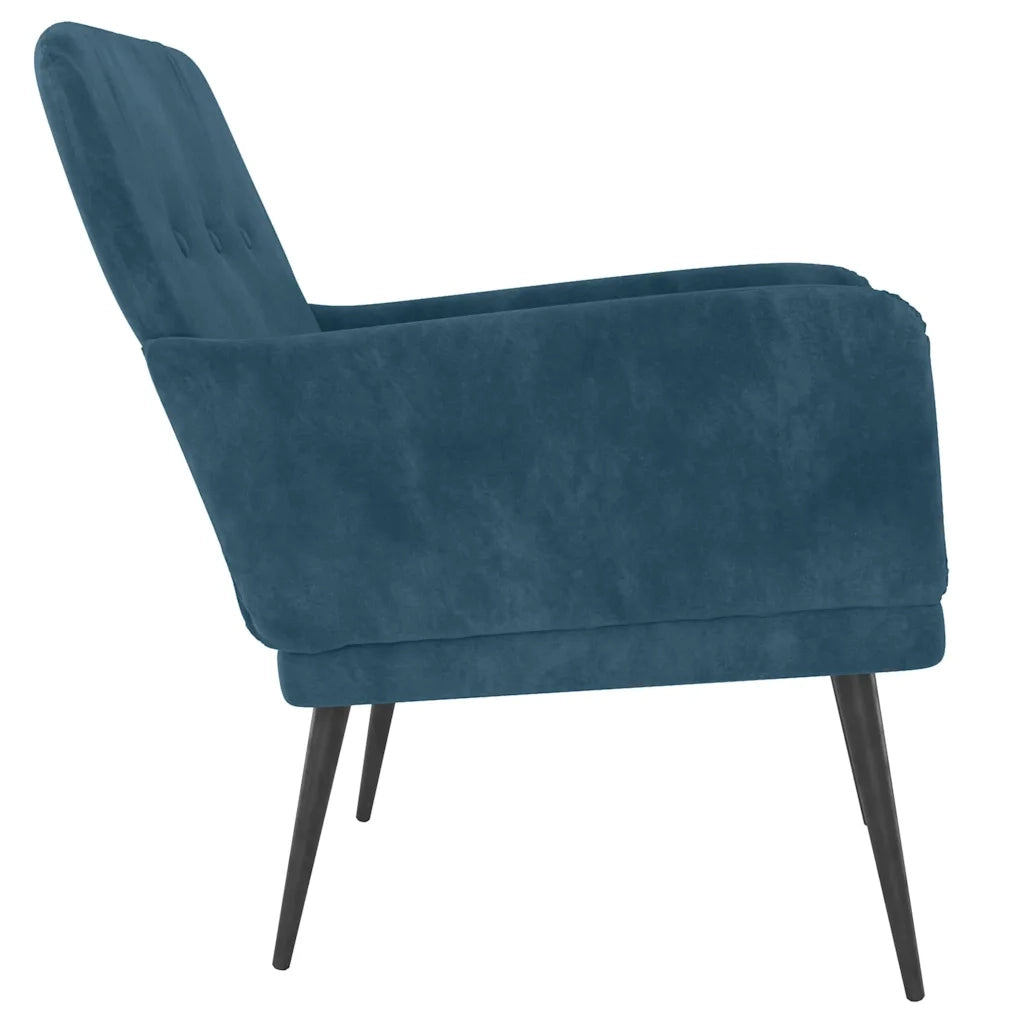 Poltrona Blu 62x79x79 cm Velluto 351413