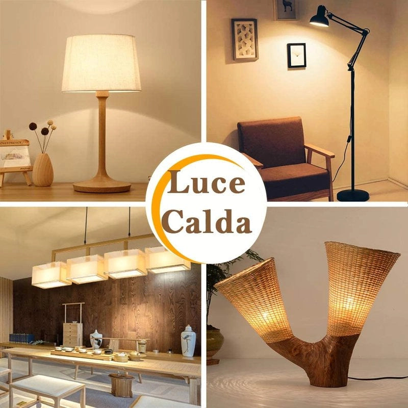 2 PZ Lampada A Led, Lampadina E14 C37 8W Bianco Caldo 3000K 720 Lumen
