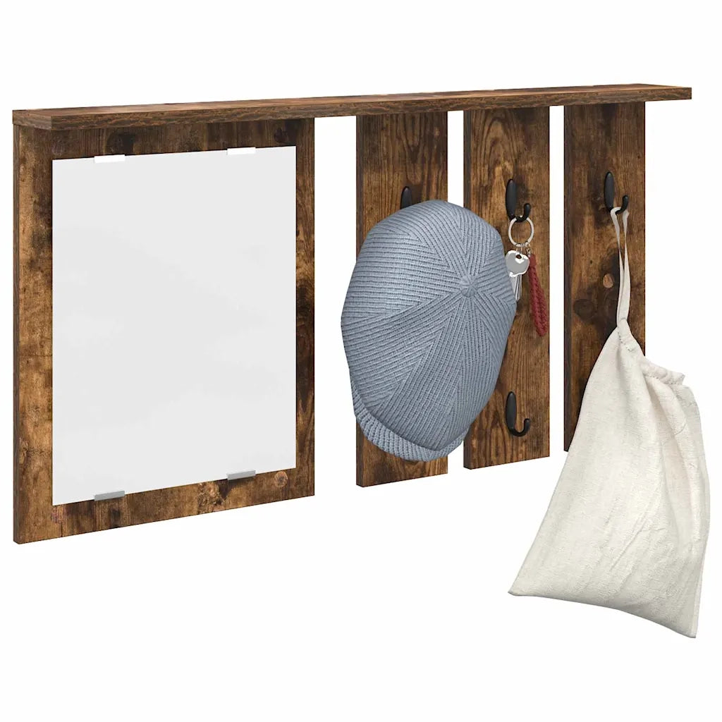 Appendiabiti a muro con lo scaffale Rovere fumo 85 x 10 x 45 cm 874487