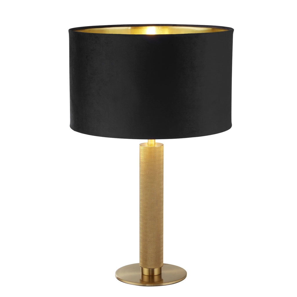 Lampada Da Scrivania Contemporanea Londra Acciaio Ottone Velluto Nero 1 Luce E27