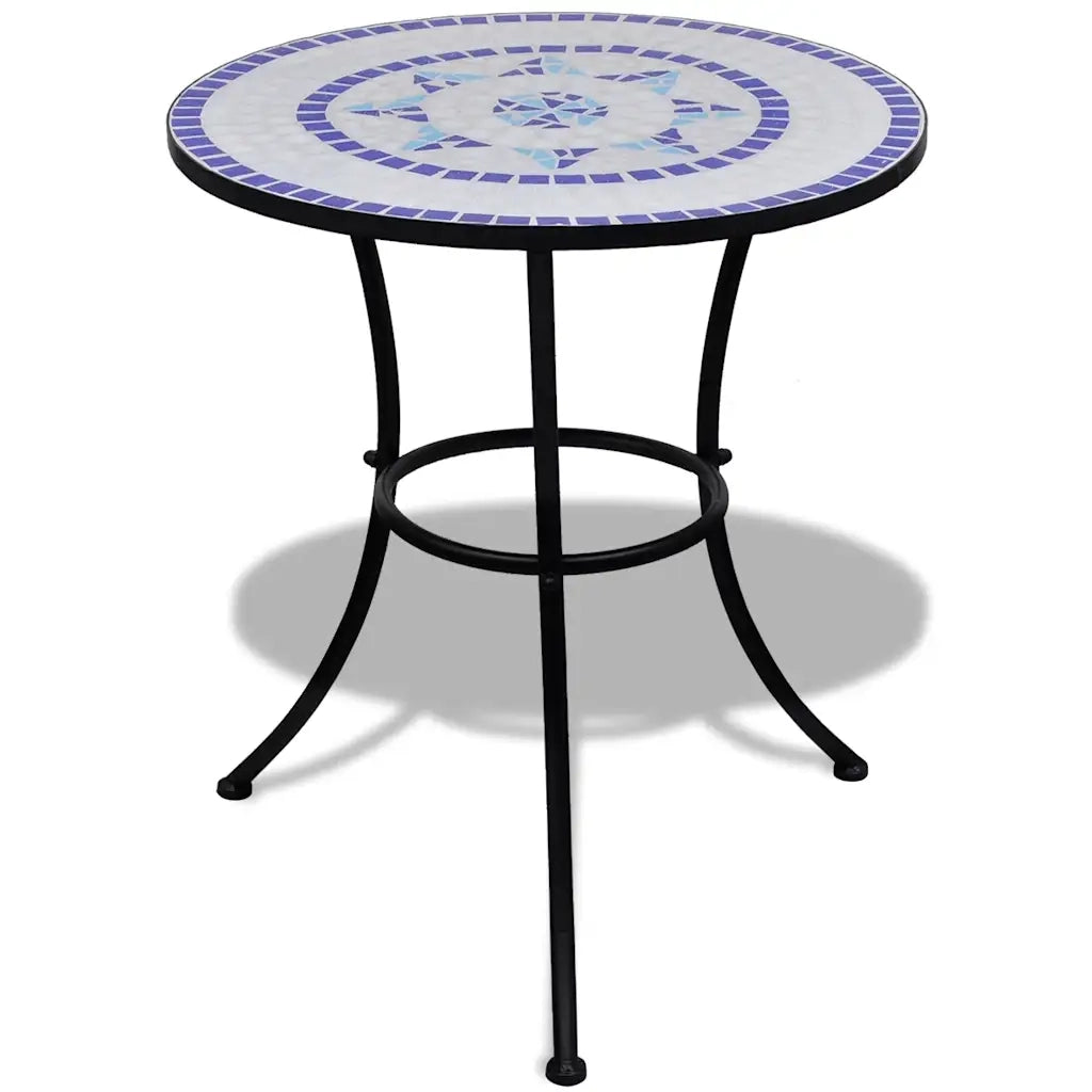 Set da Bistrot 3 pz | Set Salotto da Giardino in Piastrelle di Ceramica Blu e Bianco