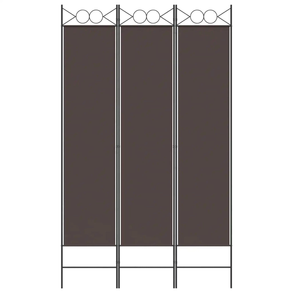 Divisorio a 3 Pannelli Marrone 120x200 cm in Tessuto 350147