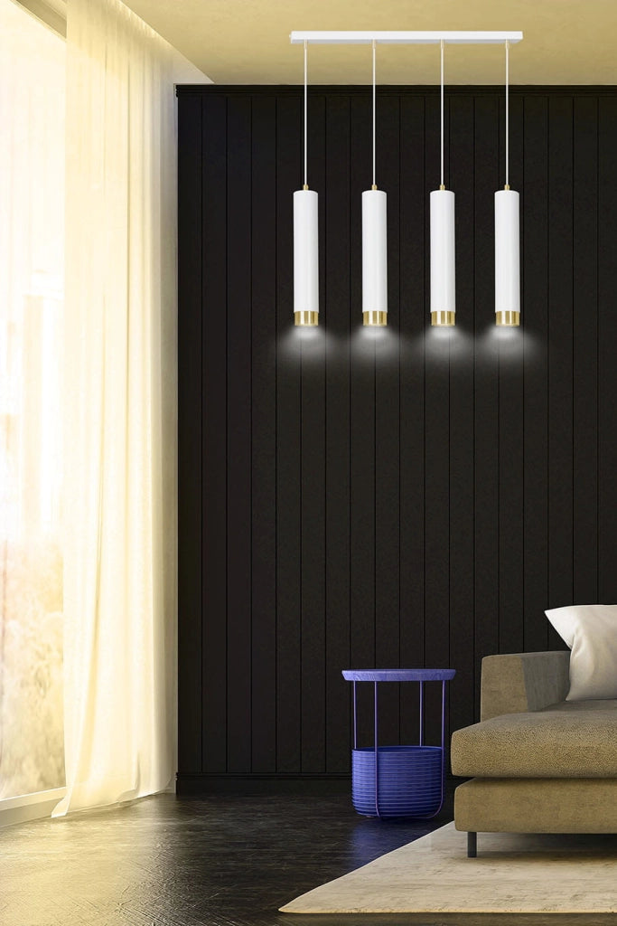 Lampadario Emibig KIBO bianco oro 4xGU10 dimmer regolabile