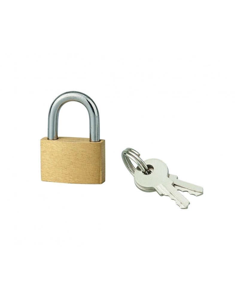Lucchetto BASIC con chiave, base 20 mm, arco in acciaio, 2 chiavi – SERRUPRIX