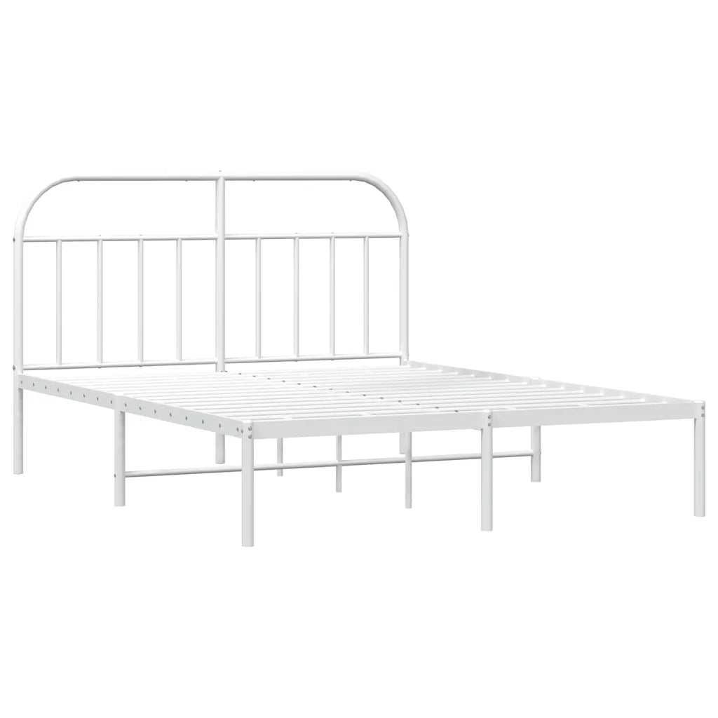 Letto matrimoniale | Letto per adulti | Giroletto con Testiera Metallo Bianco 183x213 cm
