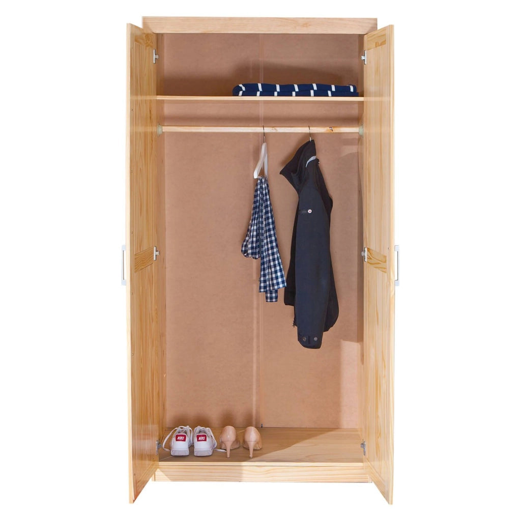 Terzorio, Armadio Multiuso 2 Ante Appendiabiti, 95x190h cm Marrone Rovere