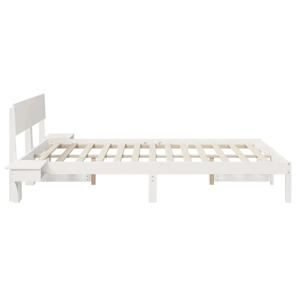 Struttura del letto-Giroletto-Rete del Letto Bianco 160 x 200 cm Pino massello 494116