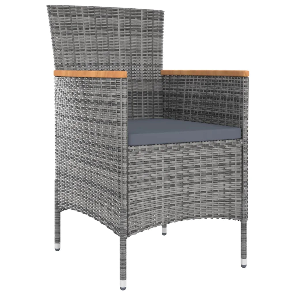 Set da Pranzo per Giardino 9 pz con Cuscini Grigio 3103599