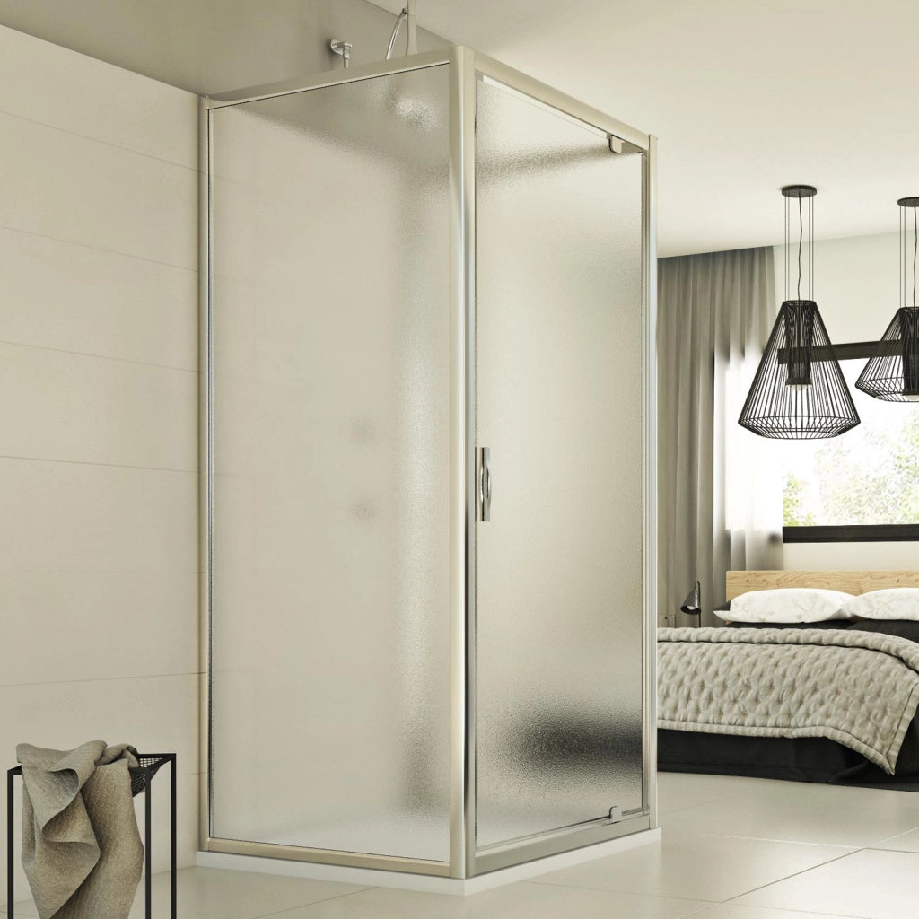 Box Doccia 3 lati 80x80x80 AP. 80 CM H198 stampato C mod. Cristal TRIO 1 Anta