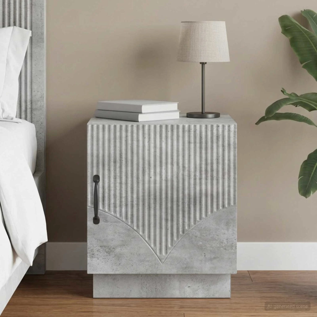 Comodino Grigio Concretè 43 x 34,5 x 47 cm Legno ingegnerizzato 895261