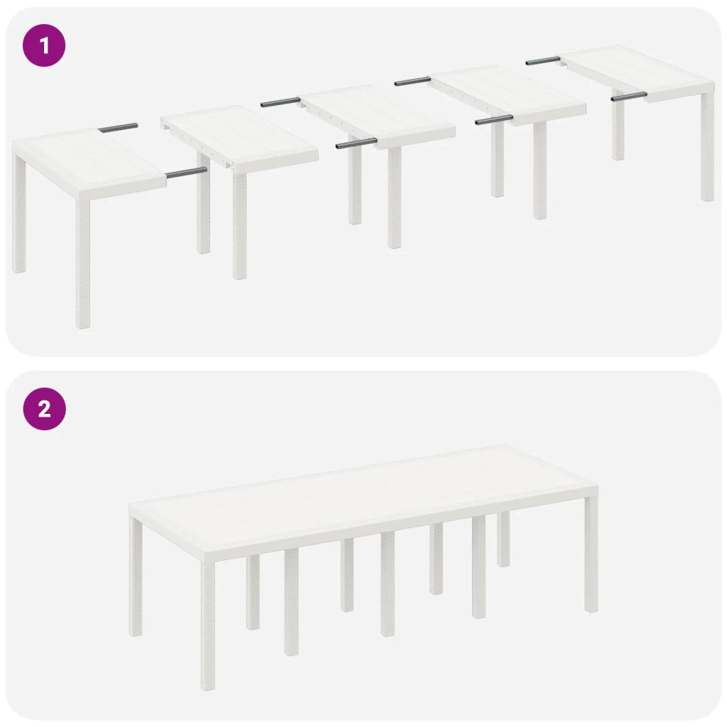 Set da Pranzo per Giardino 11 pcs Bianco Polipropilene 3378602