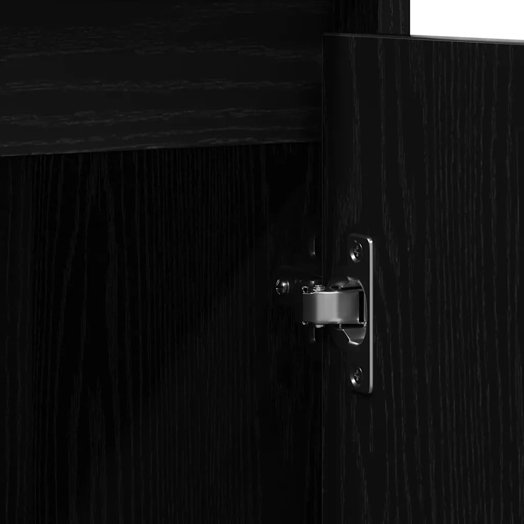 Credenza | Madia | Buffet da pranzo | Armadio da pranzo Rovere Nero 85x34x76 cm in Legno Multistrato