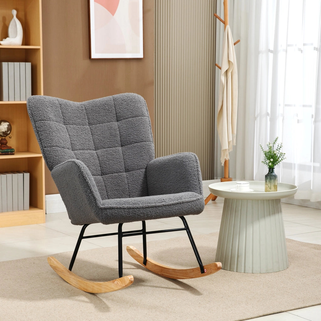 POLTRONA A DONDOLO 98x71x101 cm Grigio scuro in poliestere