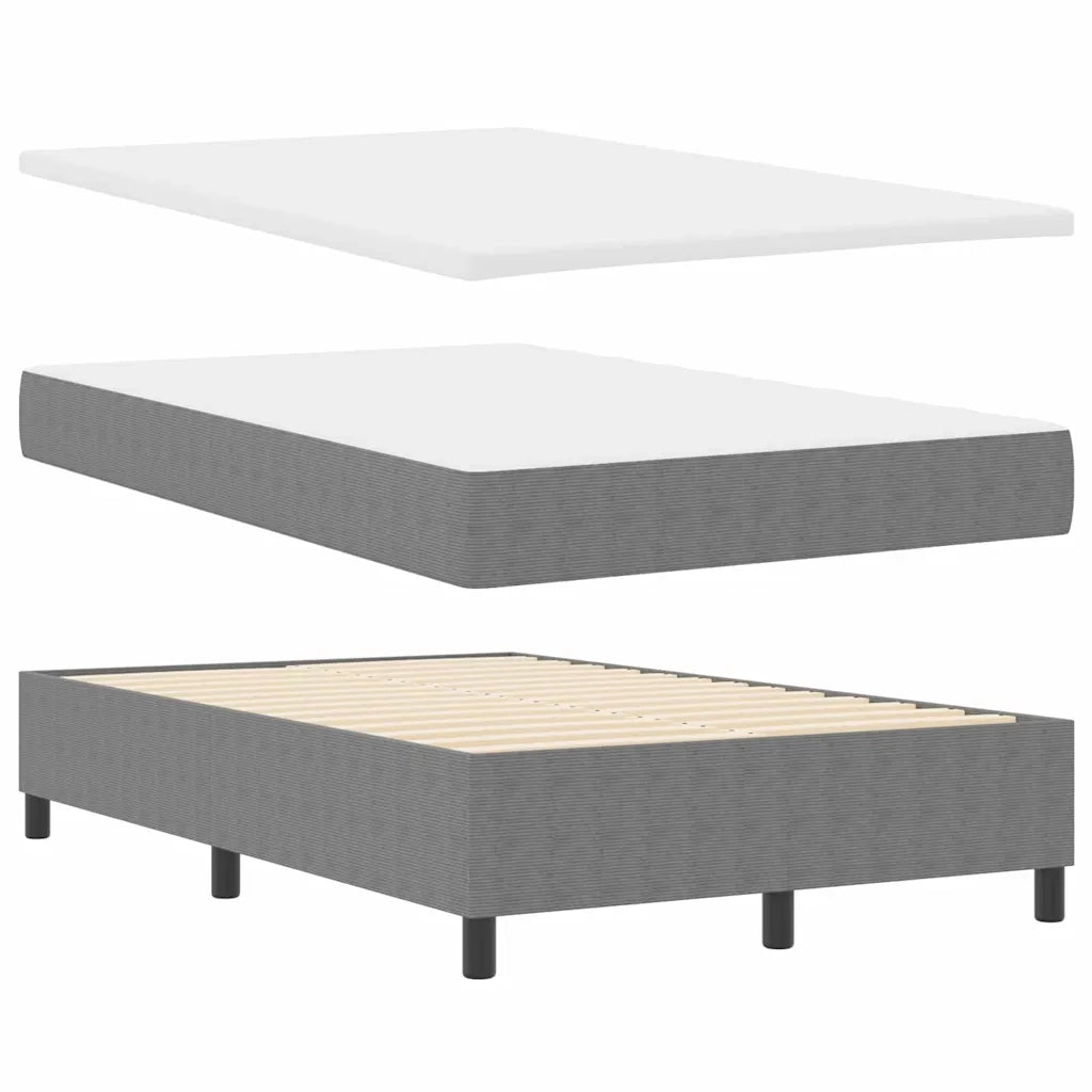 Letto a molle Grigio chiaro e bianco 120 x 190 cm 3337452
