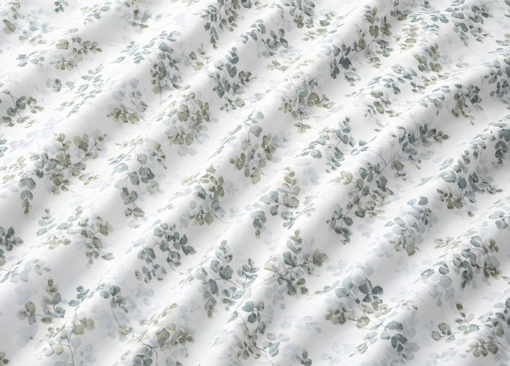 Sacco Copripiumino In 100% Cotone Made Italy Disegno Petalo - Singolo - Verde