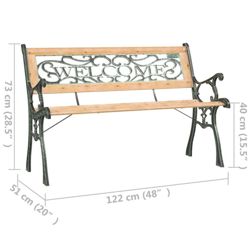 Panchina da Giardino 122 cm in Legno Massello di Abete 317118
