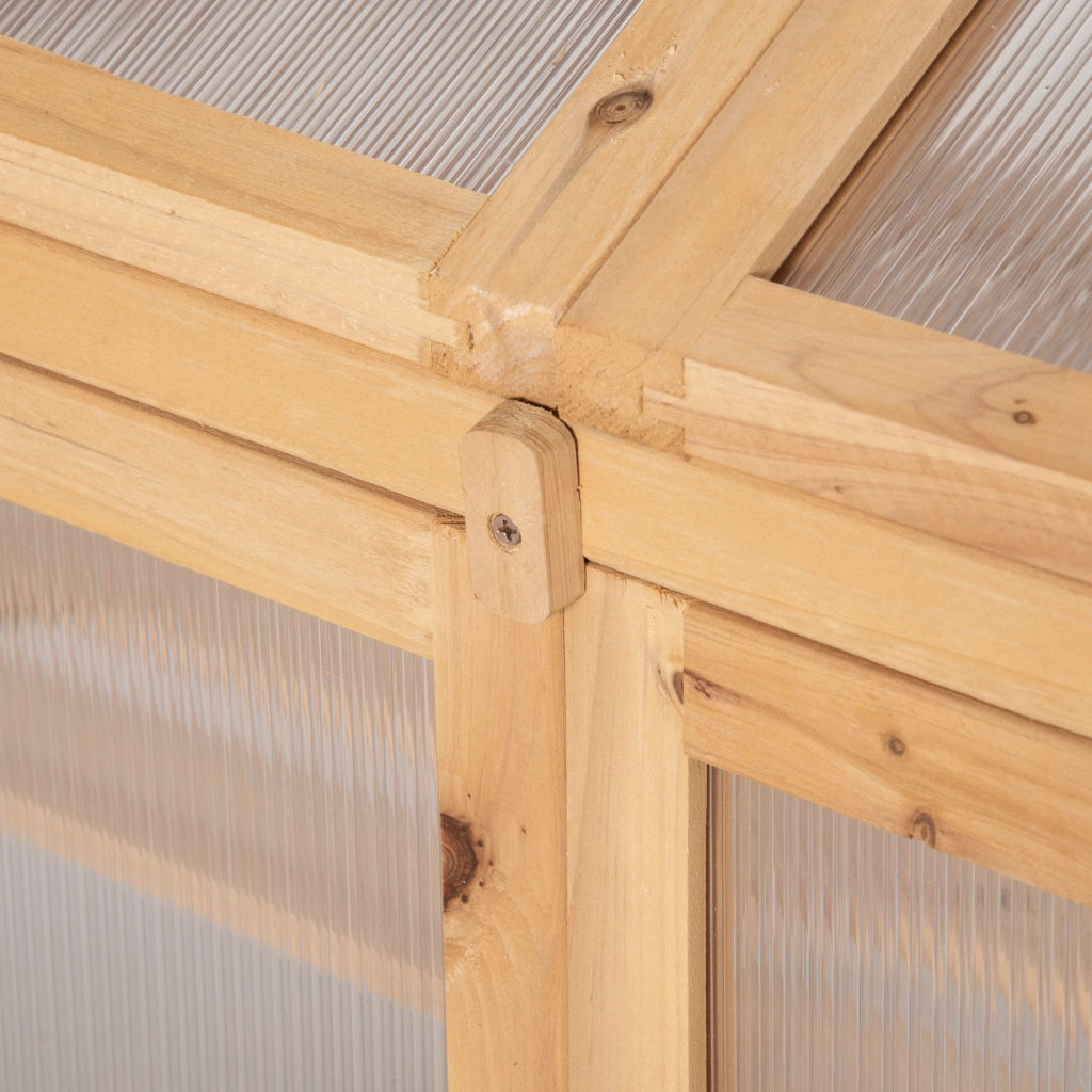 Serra fredda in legno, mini serra 70 x 50 x 120 cm, serra con copertura, finestra, doppia porta, cassonetto traslucido con 3 ripiani, aiuola rialzata