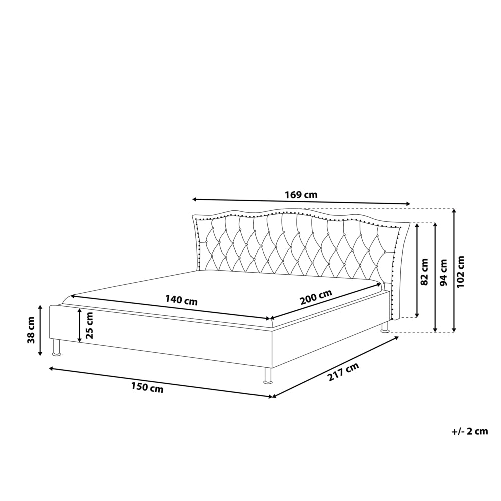 Letto matrimoniale in ecopelle nera 140 cm 6 struttura imbottita con bottoncini in cristallo con finiture imbottite