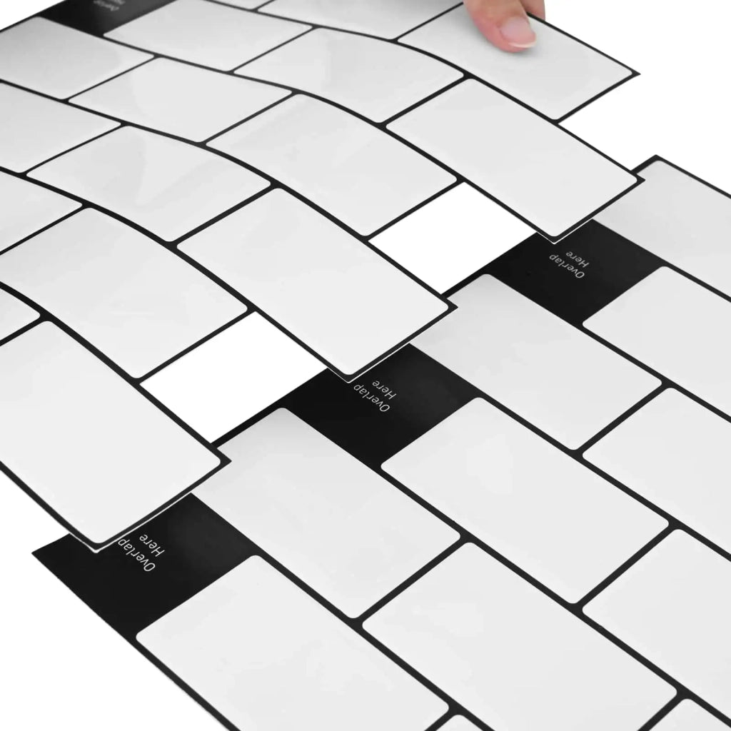 Piastrella subway 10 pcs Bianco e Nero 30 x 30 cm 42046123