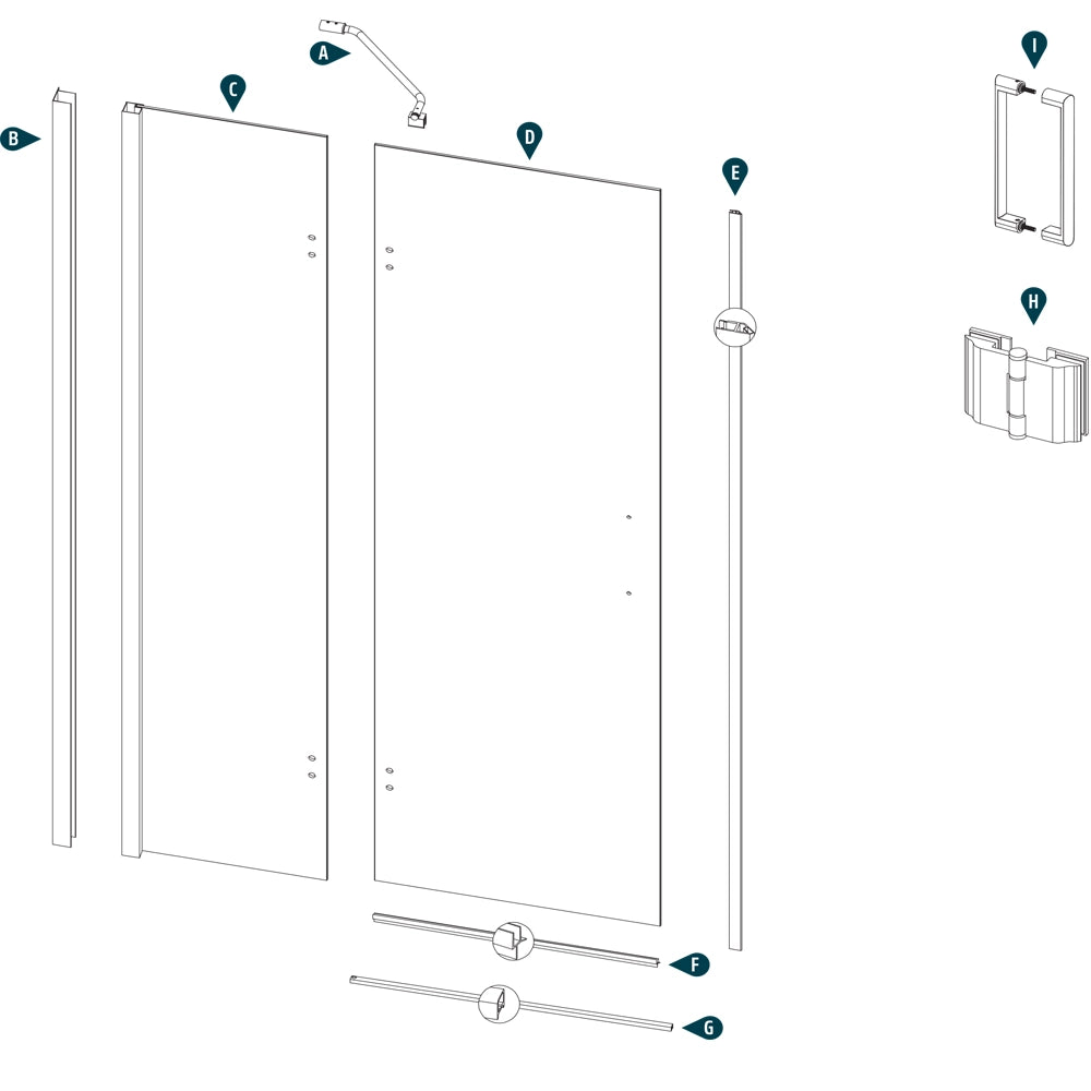 Ogomondo cabina doccia angolare con 2 ante battenti cristallo 8 mm *** misure 67-69x97-99xh195 cm, confezione 1