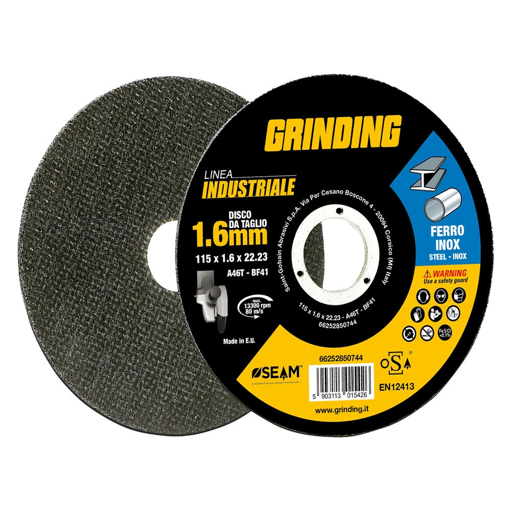 MOLA ABRASIVA PER INOX/FERRO 'GRINDING LINEA INDUSTRIALE' ø 125 x 1,0- 10 pezzi  - GRINDING