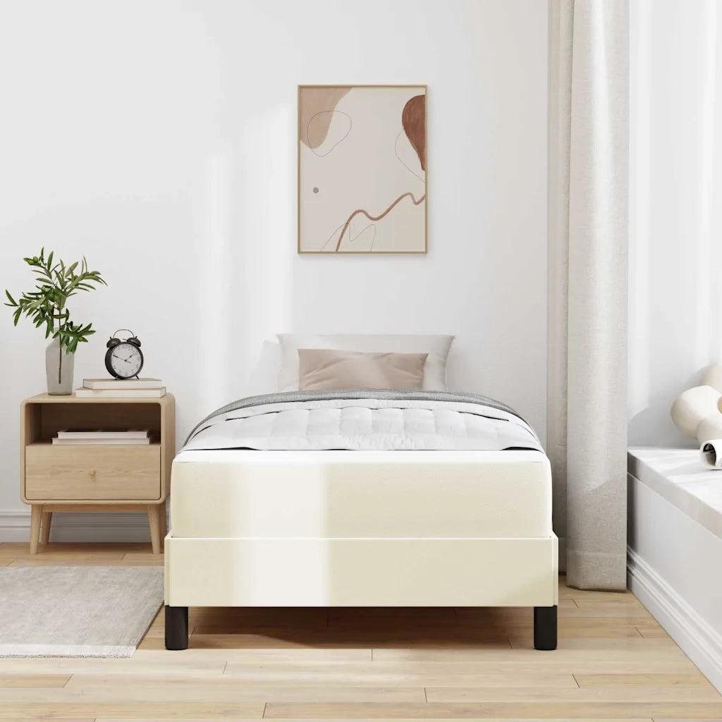 Struttura del letto con materasso-Giroletto con materasso Crema 100 x 200 cm Tessuto 431610