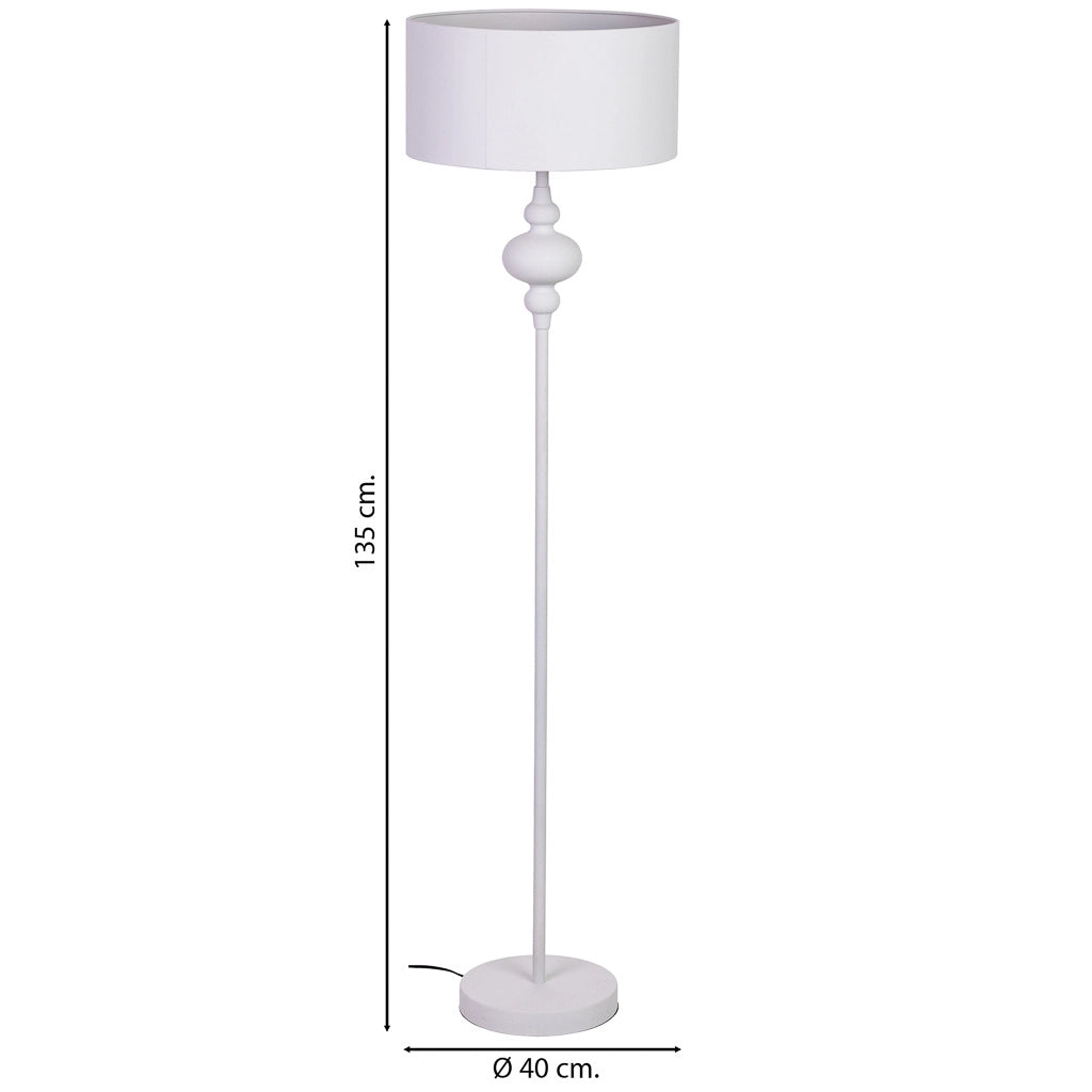 Lampada da terra in metallo bianco 40x40x154h cm