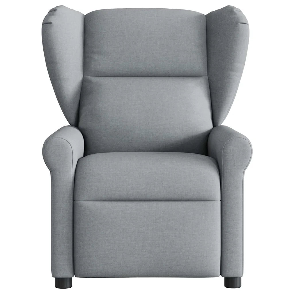 Poltrona | Sedia Relax Reclinabile in Tessuto Grigio Chiaro