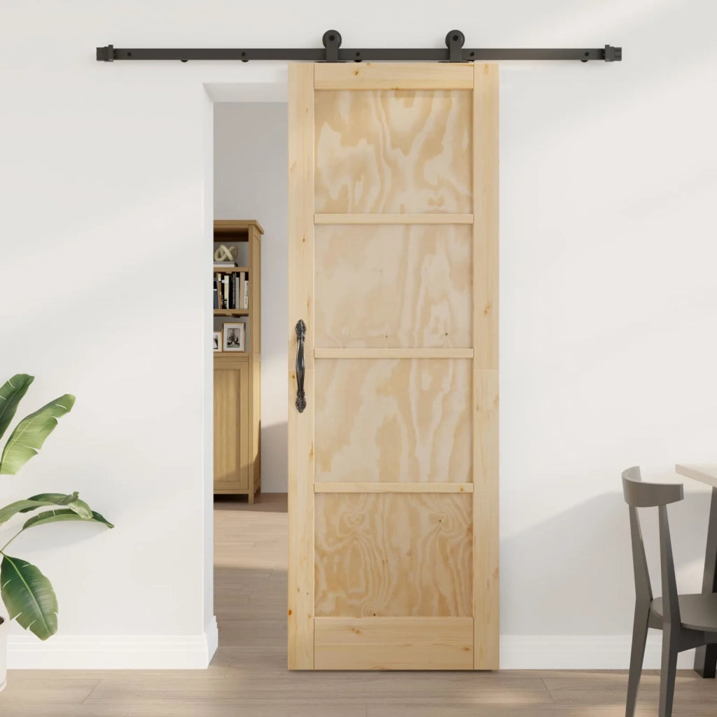 Porta scorrevole Naturale e Nero 73,5 x 211 cm 3445450