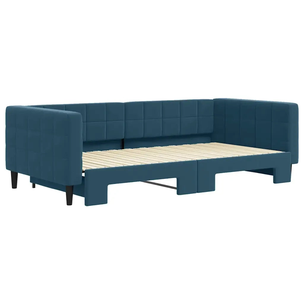 Divano letto | Sof¨¤ letto | Letto singolo Estraibile Blu 100x200 cm in Velluto