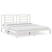 Letto matrimoniale | Letto per adulti | Giroletto senza Materasso Bianco 200x200 cm Legno Massello Pino